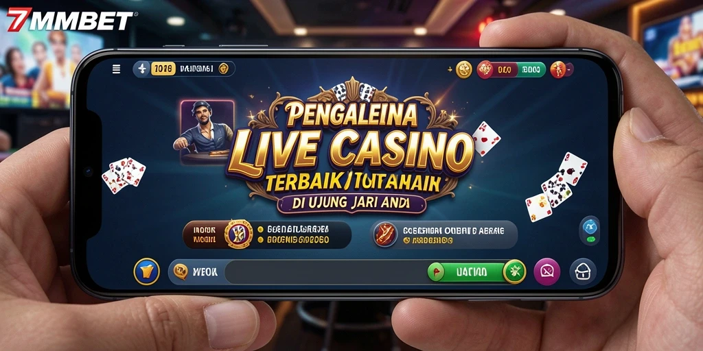 Menampilkan dealer langsung dalam permainan Live Casino di 7MMBET.