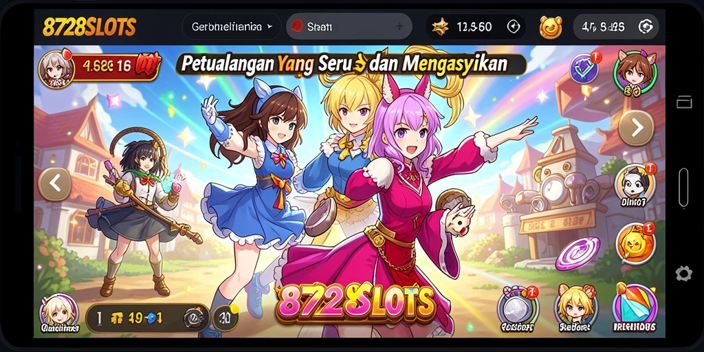 Tampilan gameplay 8728SLOTS dengan karakter Anime yang memukau.