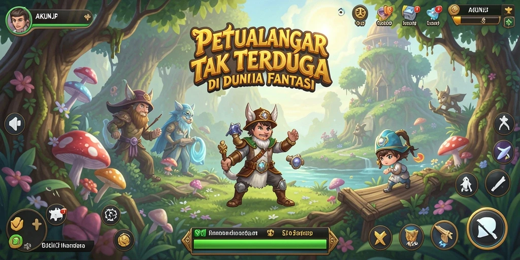 Screenshot gameplay AKUNJP dengan petualangan yang seru.