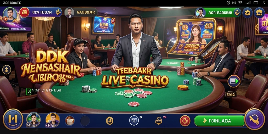 Screenshot gameplay DKK menunjukkan suasana kasino yang realistis.