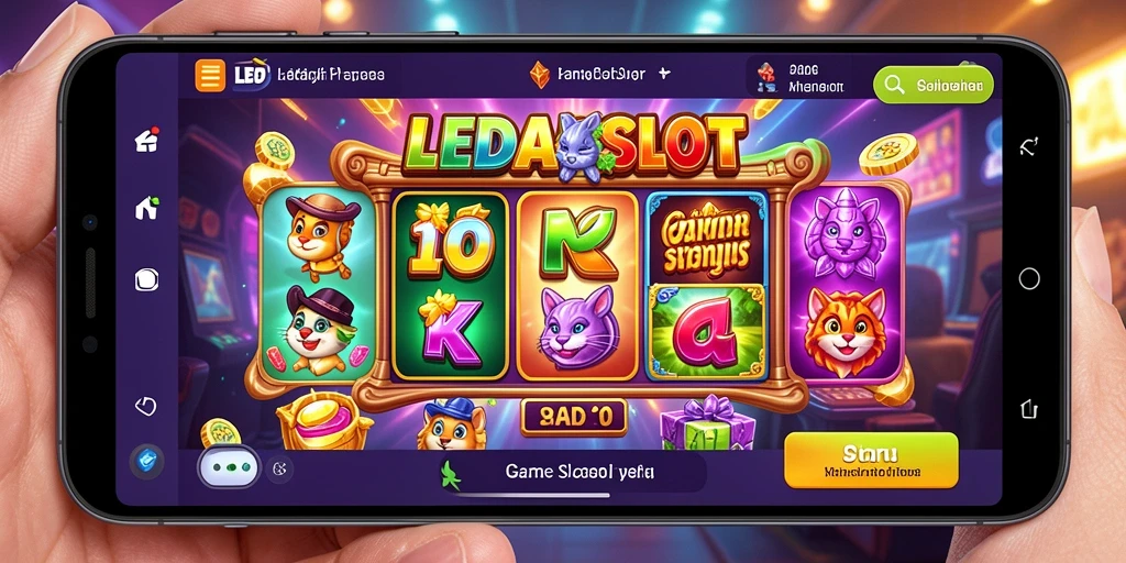 Tampilan gameplay menarik dari LEDAKSLOT dengan berbagai tema slot.
