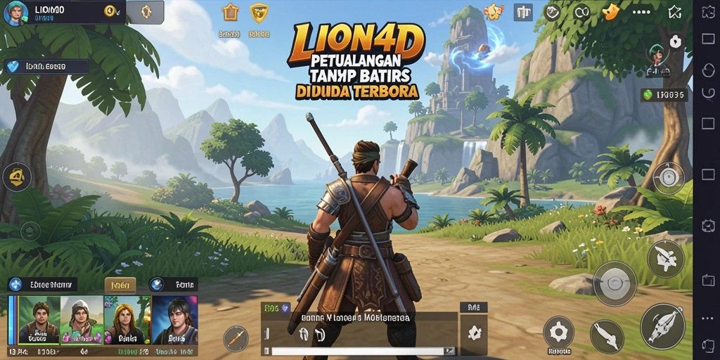 Screenshot gameplay LION4D menampilkan keindahan dunia terbuka yang luas.