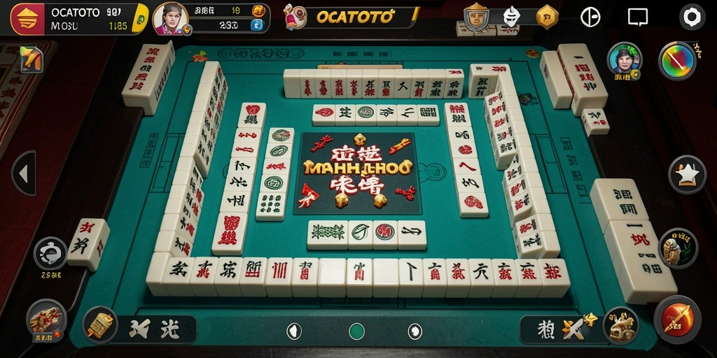 Tampilan gameplay seru di OCATOTO, menghadirkan tantangan Mahjong yang menyenangkan.