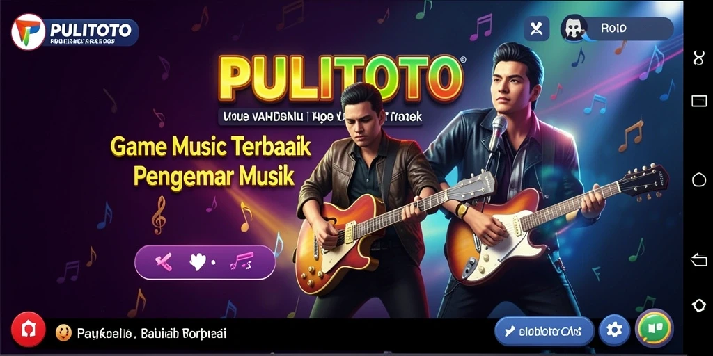 Tampilan gameplay PULITOTO dengan pengguna yang menyanyikan lagu.