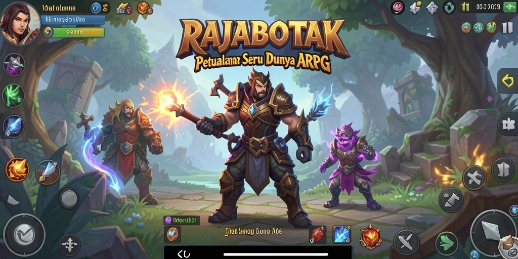 Screenshot gameplay RAJABOTAK menampilkan aksi pertempuran yang seru.