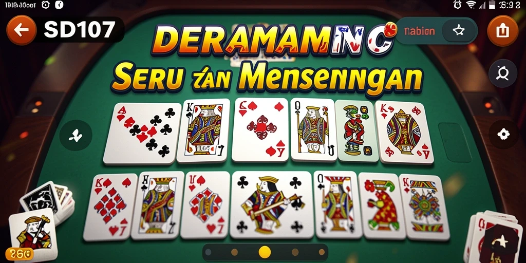 Tampilan gameplay seru dari SD107 yang menggambarkan permainan Domino.
