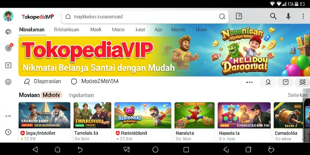Screenshot gameplay TOKOPEDIAVIP yang menunjukkan antarmuka belanja yang menarik.
