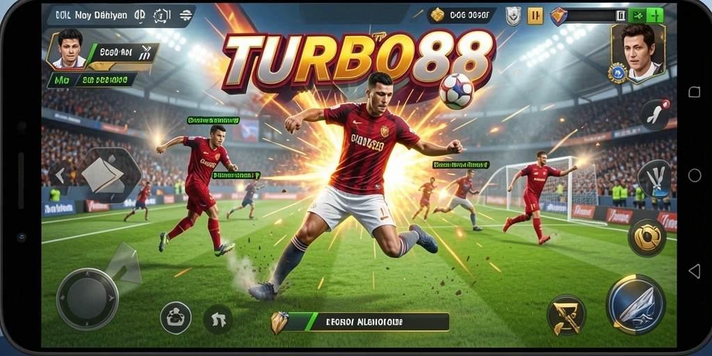 Tampilan gameplay utama TURBO88 dengan aksi olahraga yang mendebarkan.